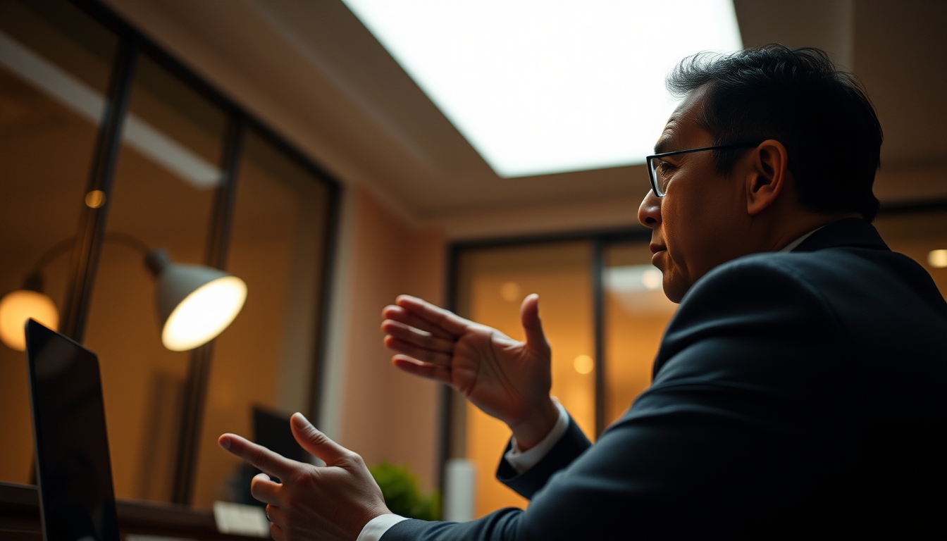 banker explaining interest rate to a client in editorial style