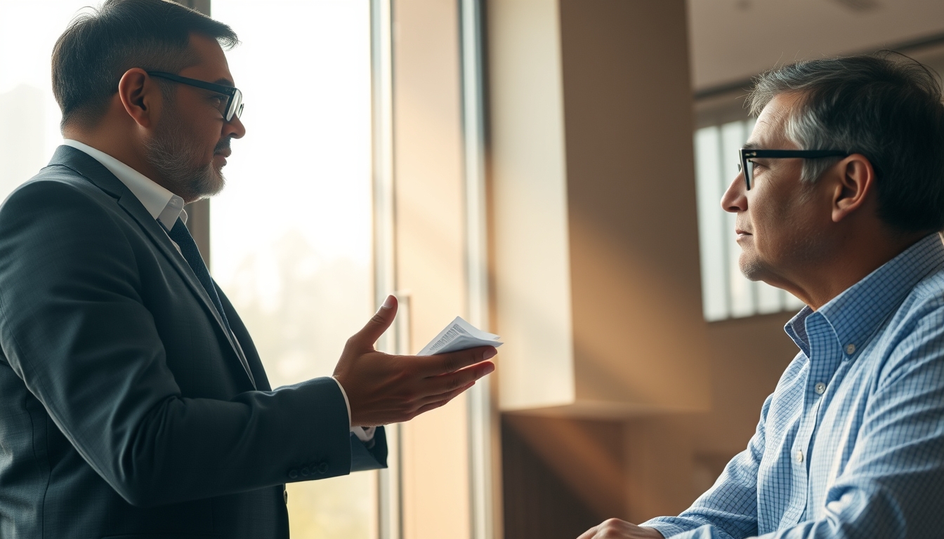 banker explaining interest rate to a client in editorial style