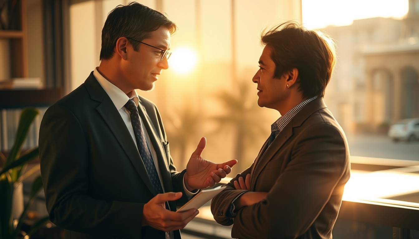 banker explaining interest rate to a client in editorial style