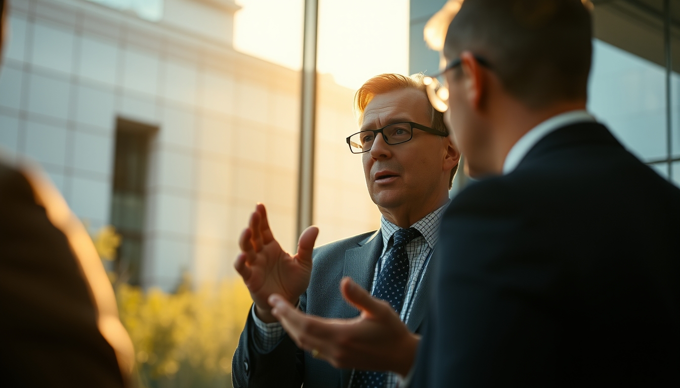 banker explaining interest rate to a client in editorial style