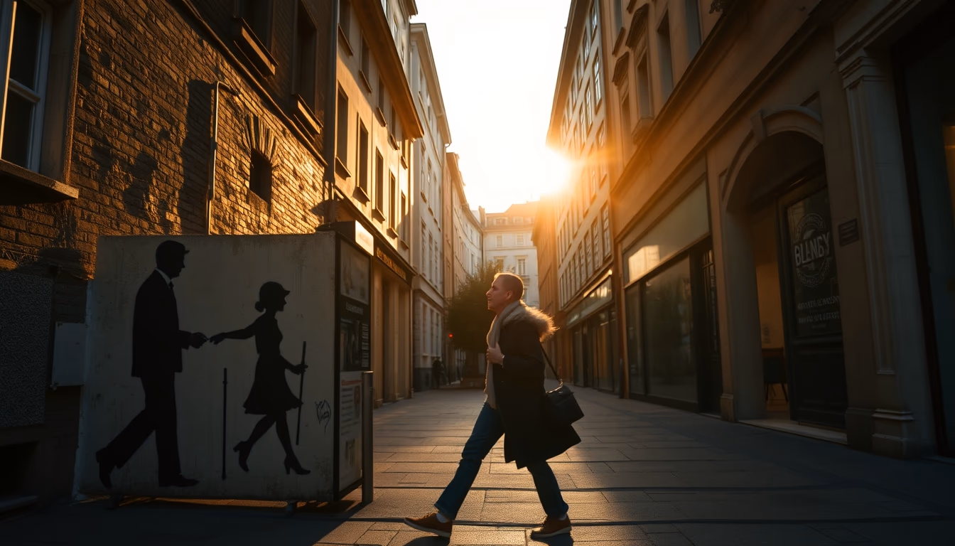 banksy street stencil in editorial style