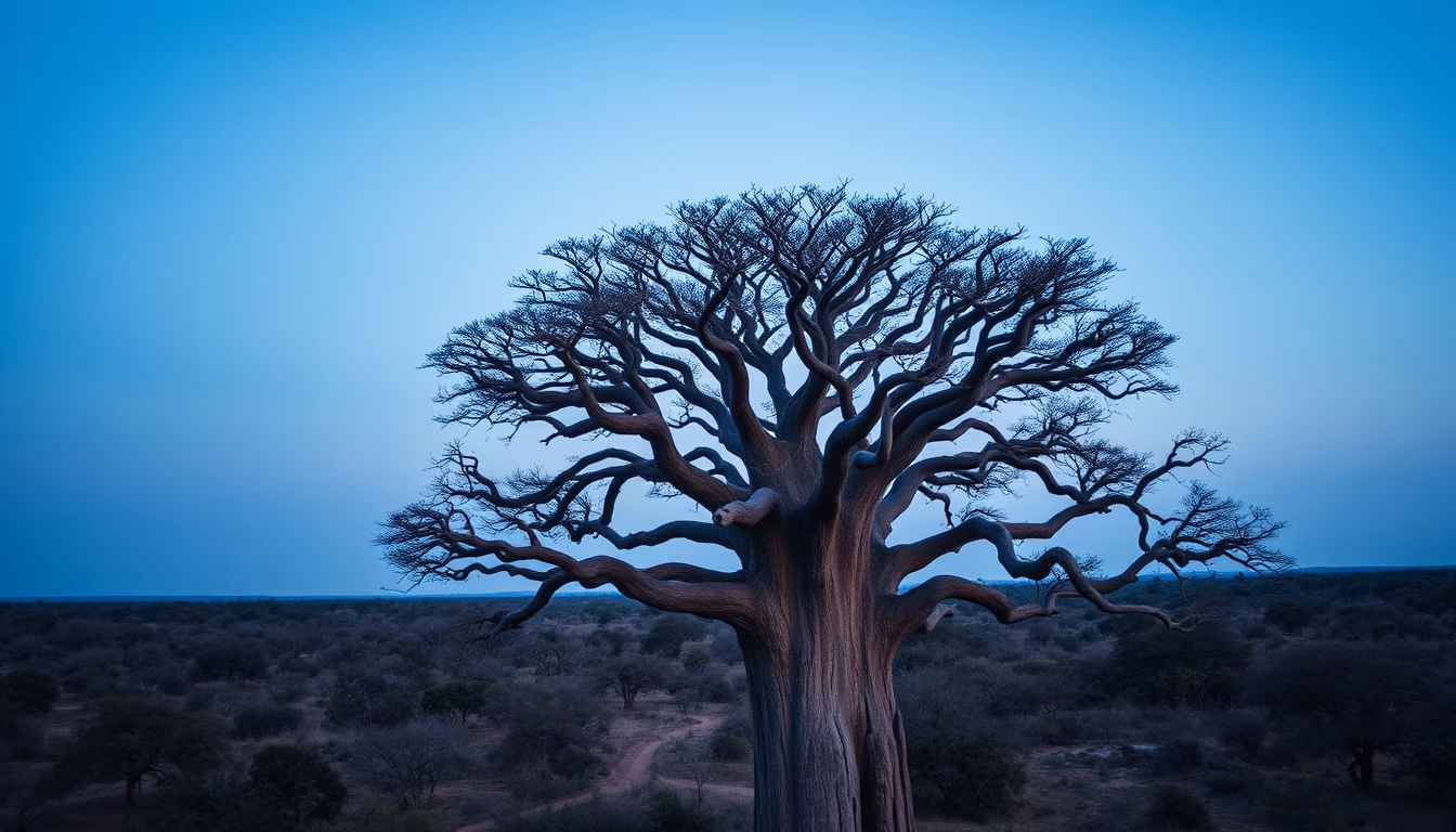 baobab tree madagascar in editorial style