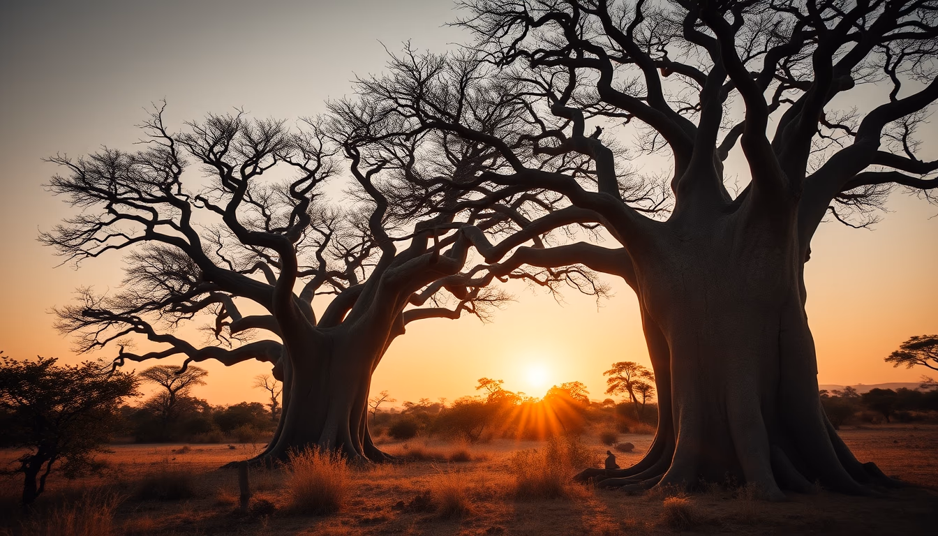 baobab tree madagascar in editorial style