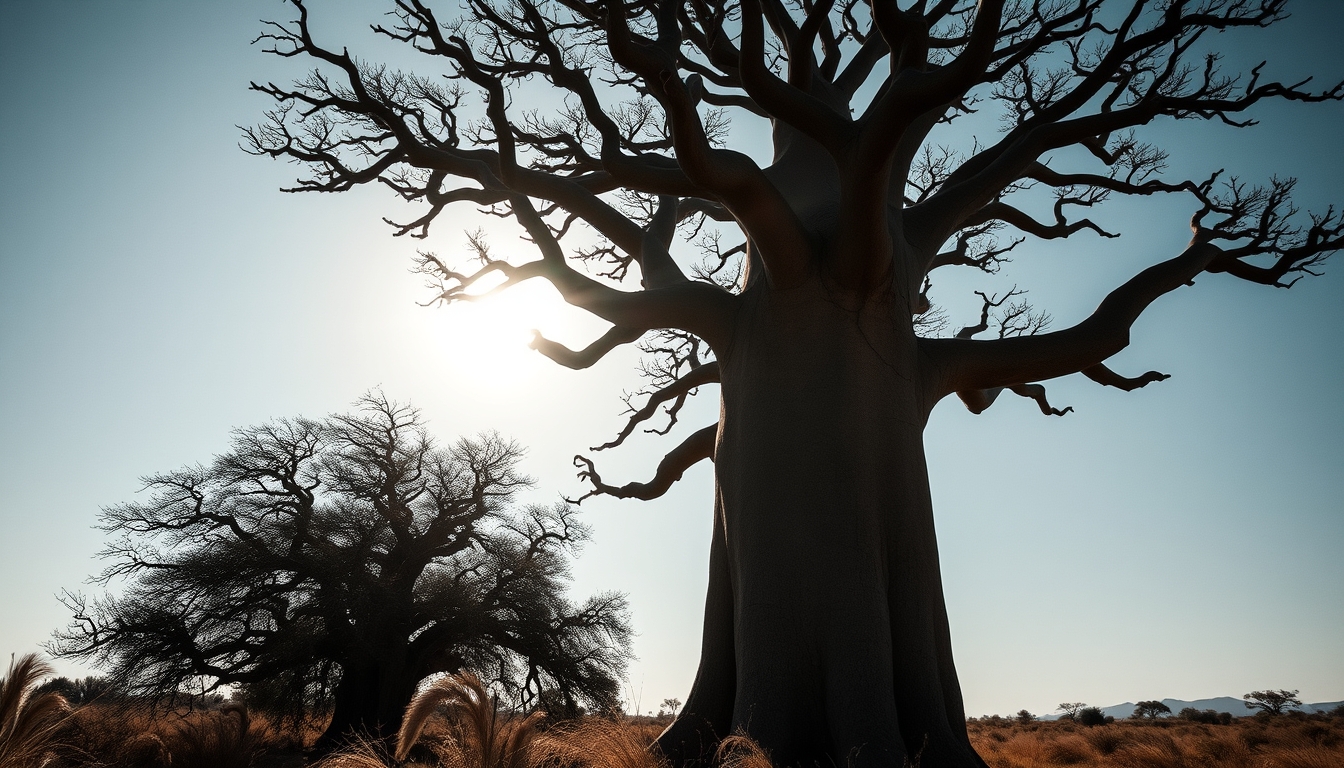 baobab tree madagascar in editorial style