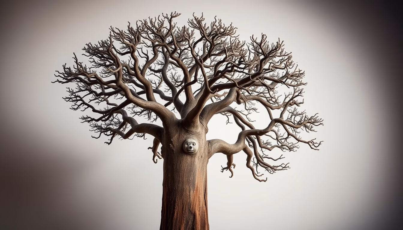 baobab tree madagascar in editorial style
