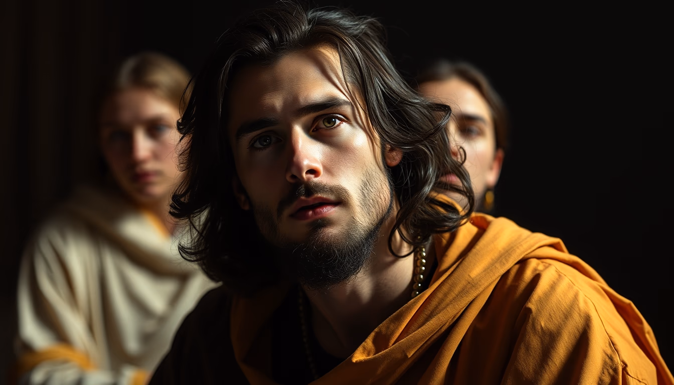 baroque drama caravaggio in editorial style