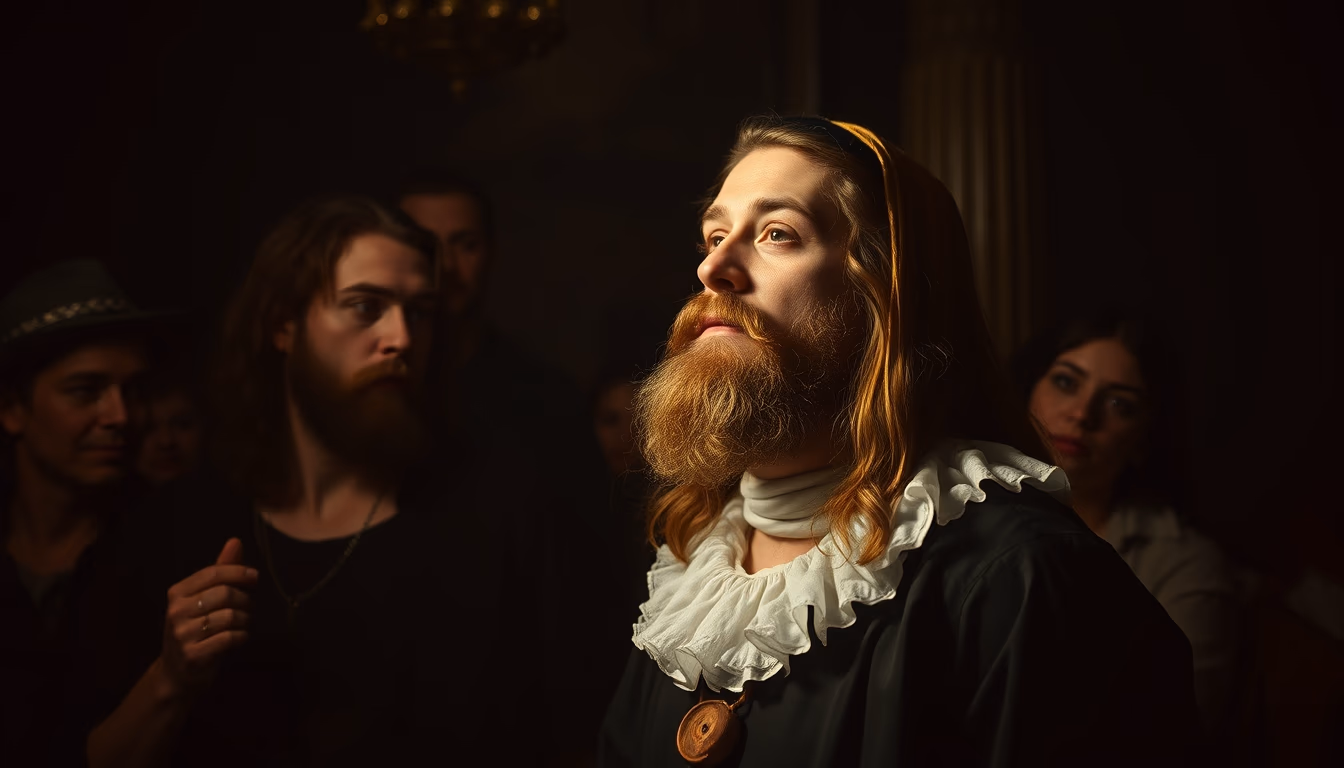 baroque drama caravaggio in editorial style