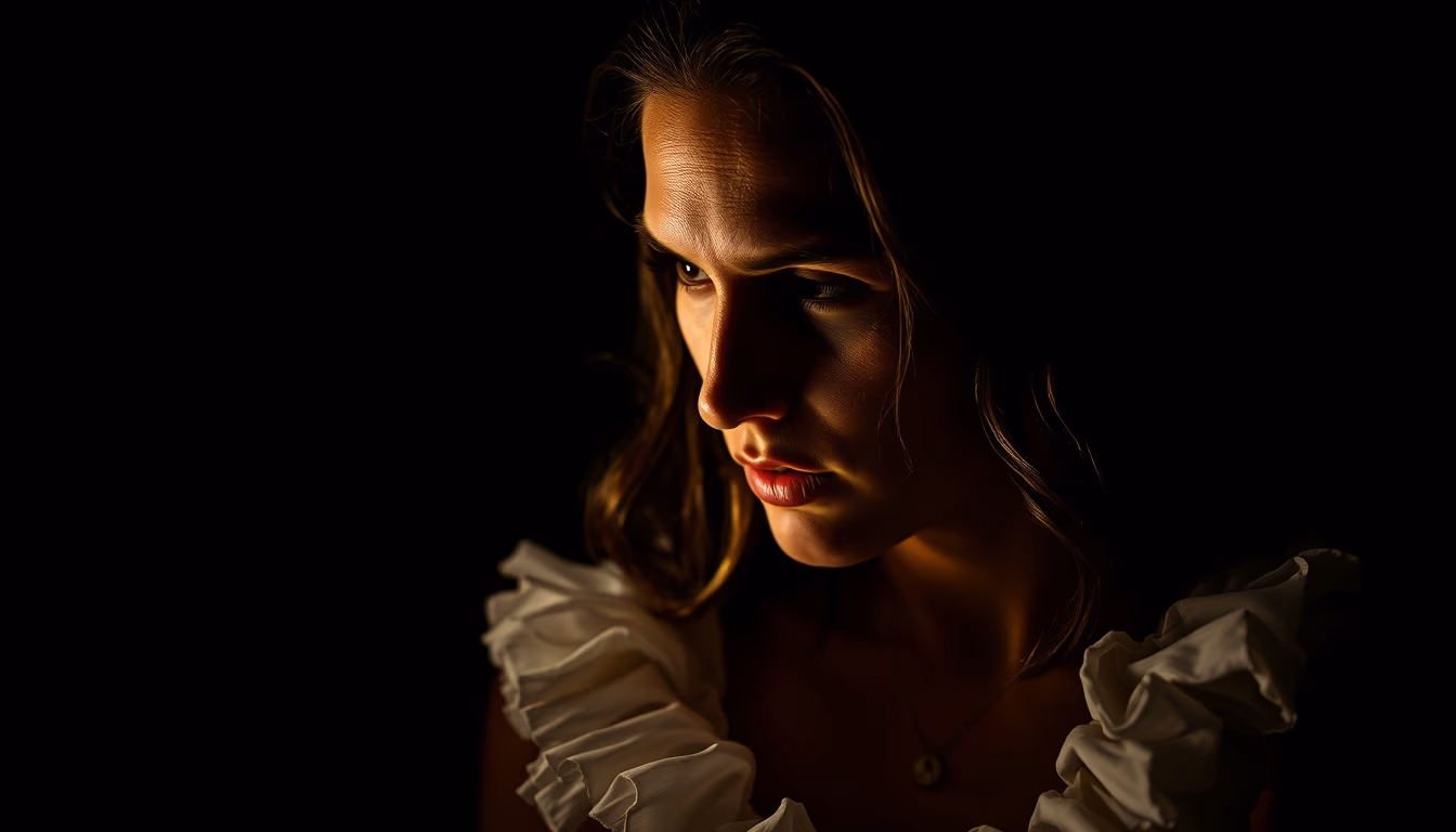 baroque drama caravaggio in editorial style