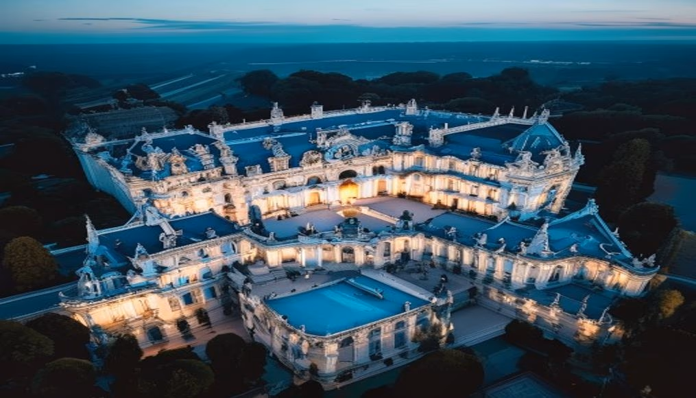 baroque palace versailles style in editorial style