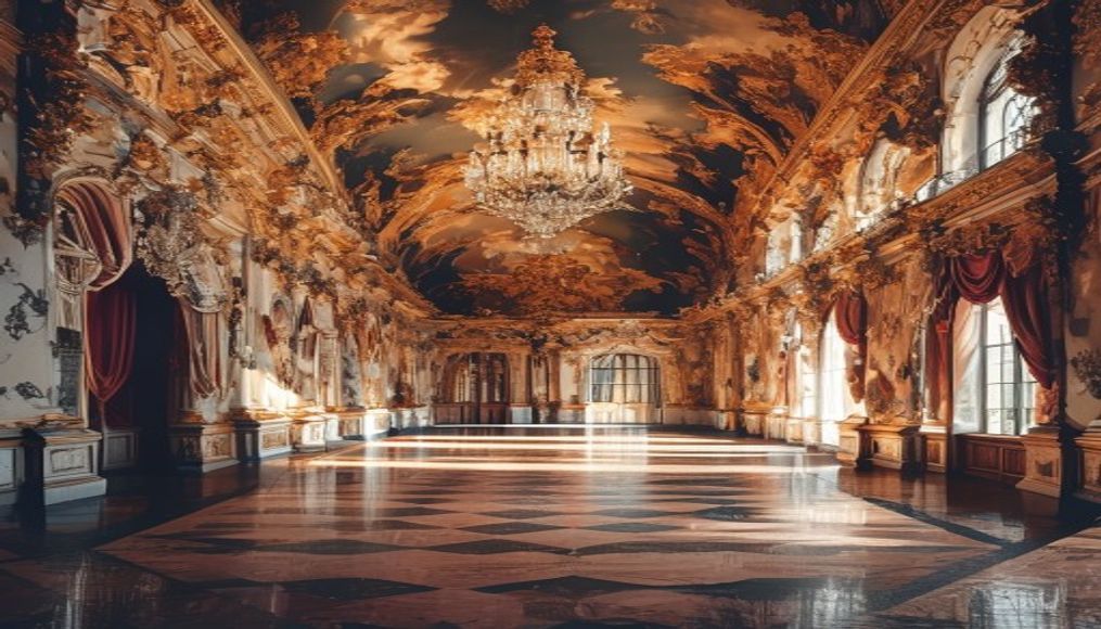 baroque palace versailles style in editorial style