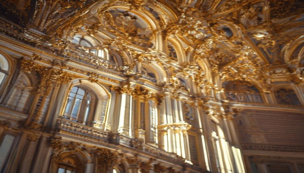 baroque palace versailles style in editorial style