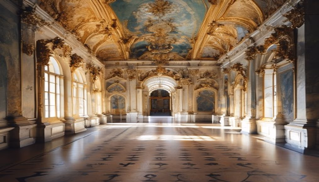 baroque palace versailles style in editorial style