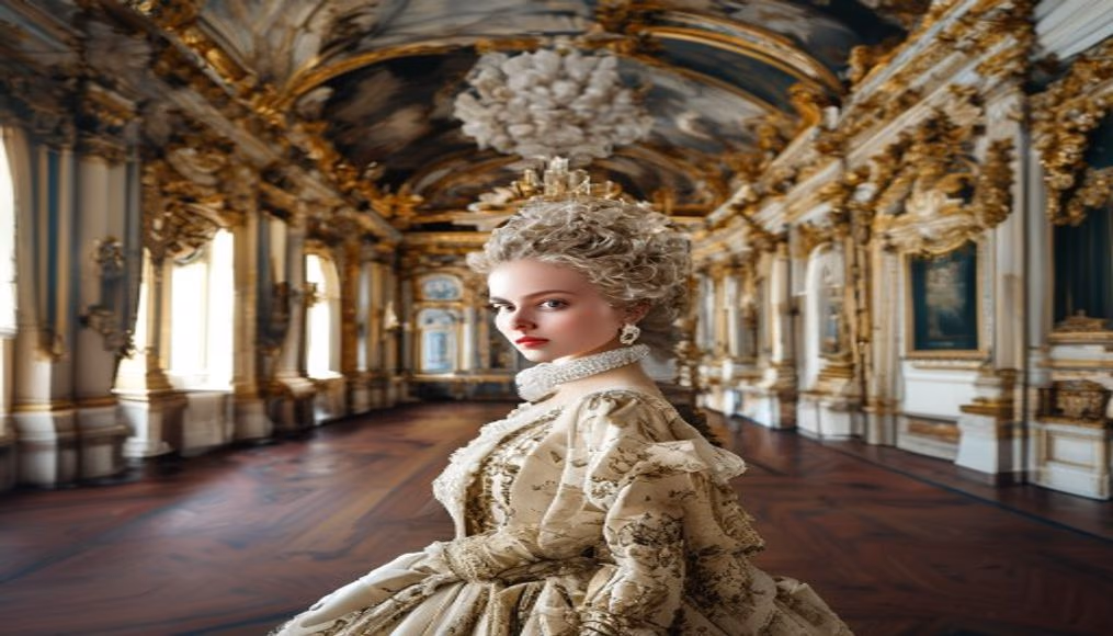 baroque palace versailles style in editorial style