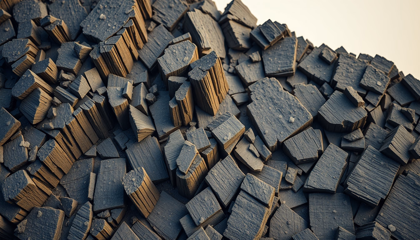 basalt columnar formations in editorial style