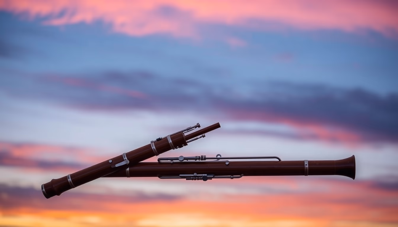 bassoon double reed in editorial style