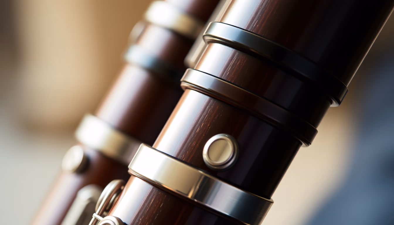 bassoon double reed in editorial style