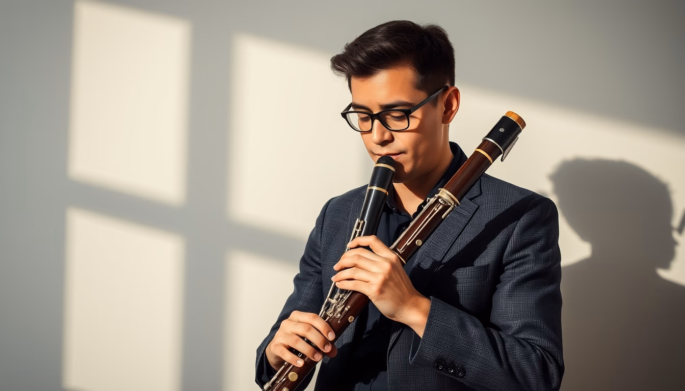 bassoon double reed in editorial style