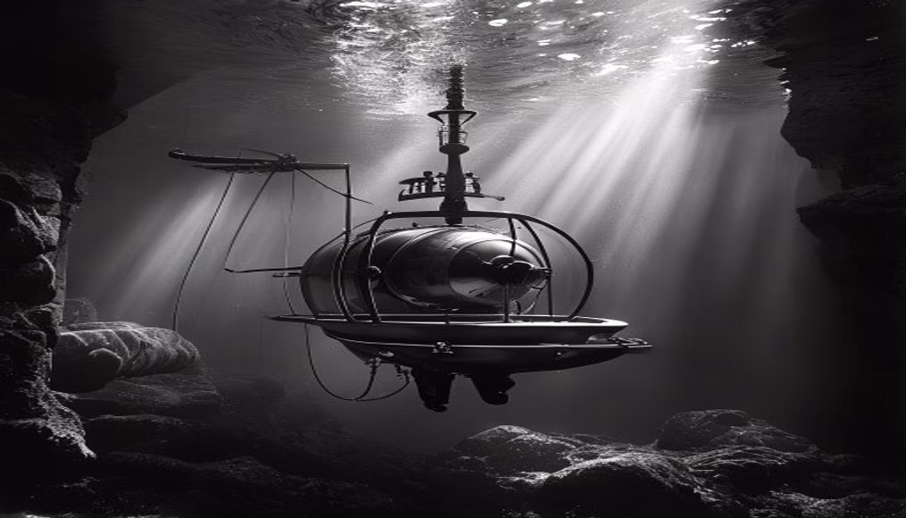 bathysphere antique in editorial style