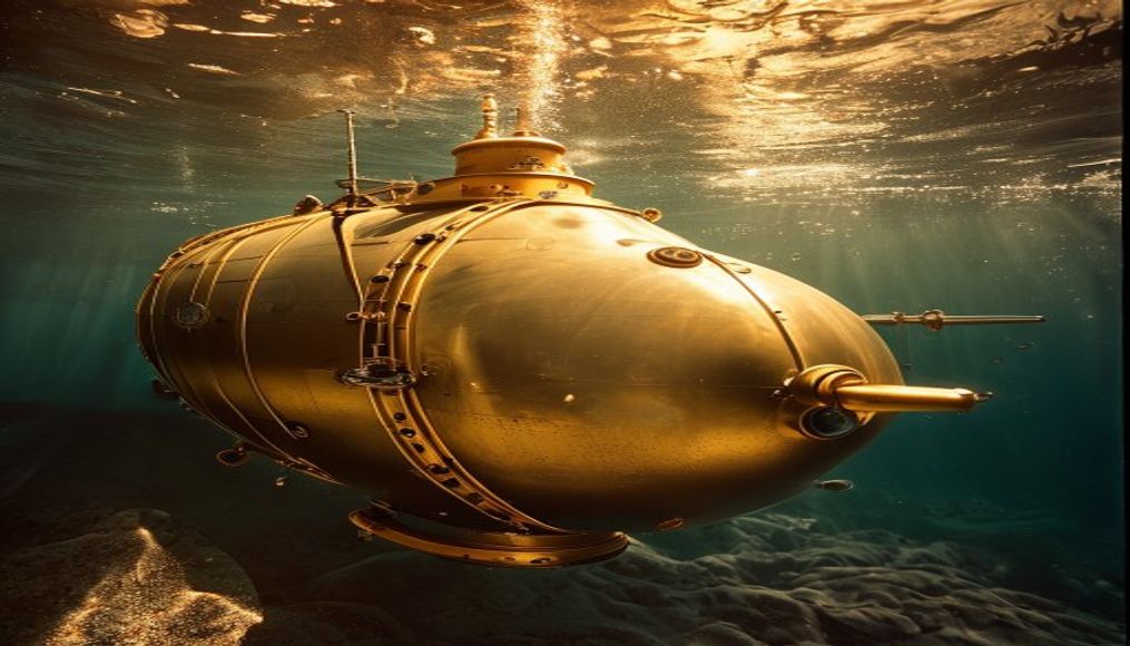 bathysphere antique in editorial style