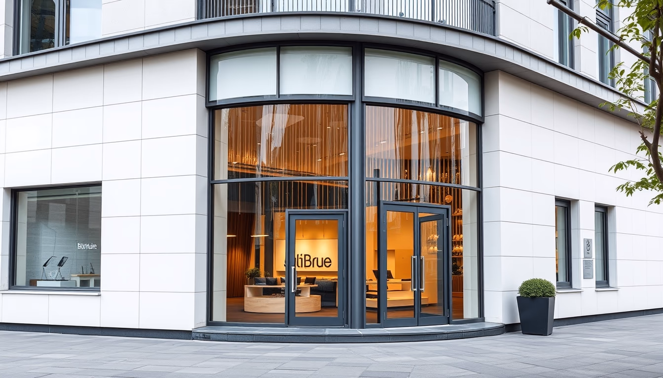 bauhaus building exterior in editorial style