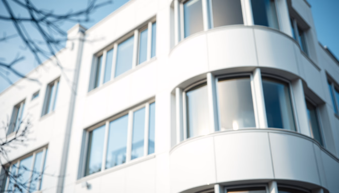 Bauhaus building exterior em estilo editorial