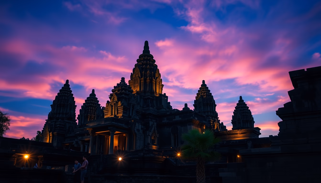 bayon temple faces in editorial style