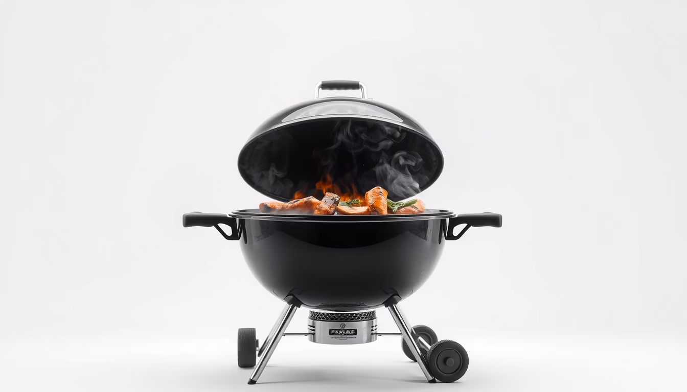 bbq grill smoky in editorial style