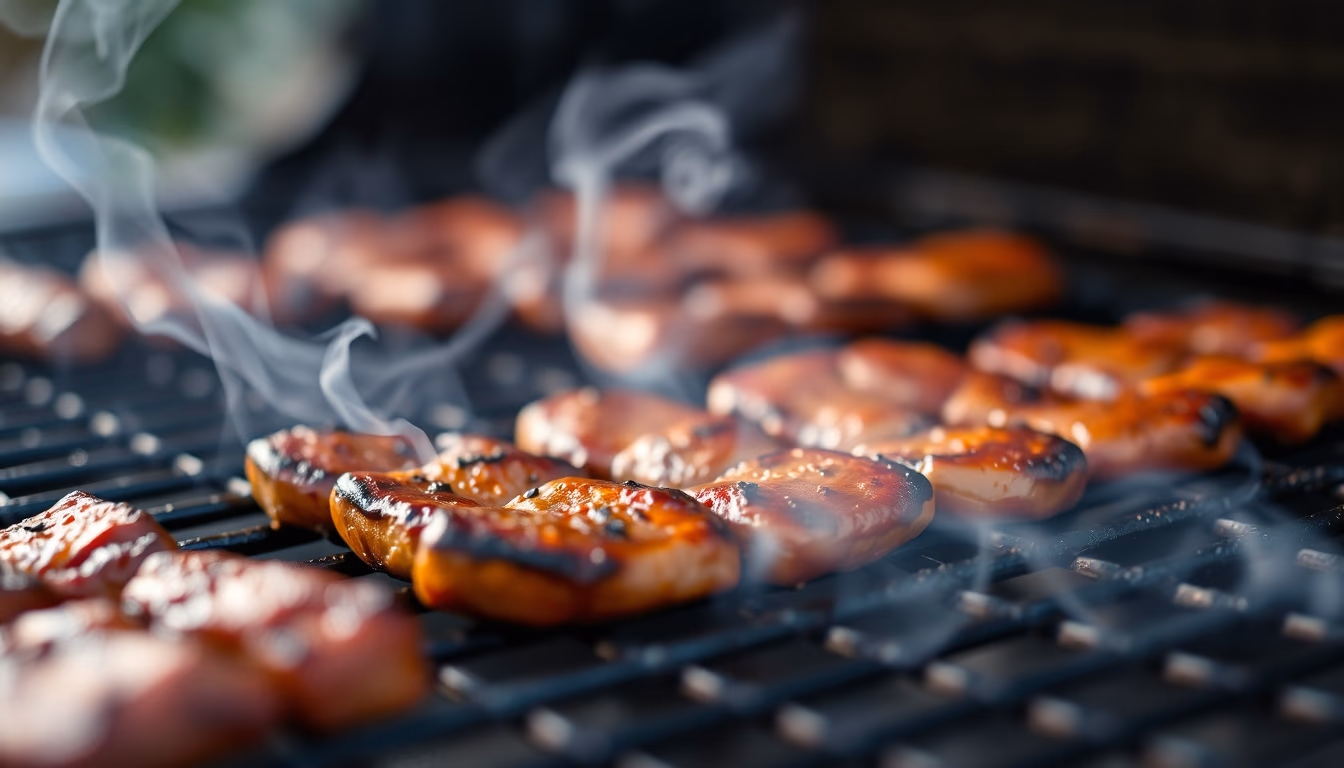 bbq grill smoky in editorial style