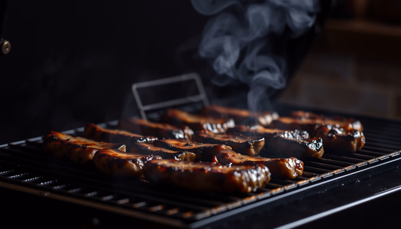 bbq grill smoky in editorial style