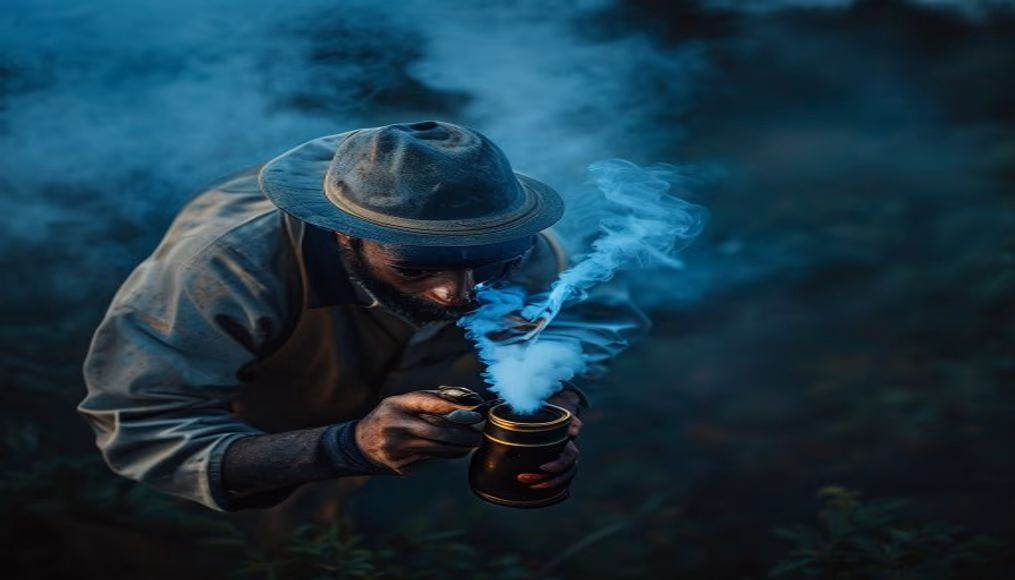 beekeeper smoker tool no person in editorial style