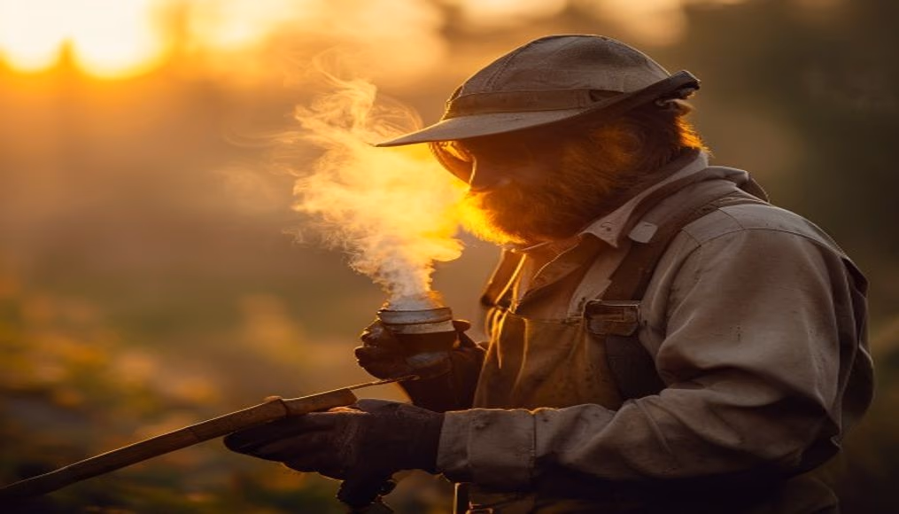 beekeeper smoker tool no person in editorial style