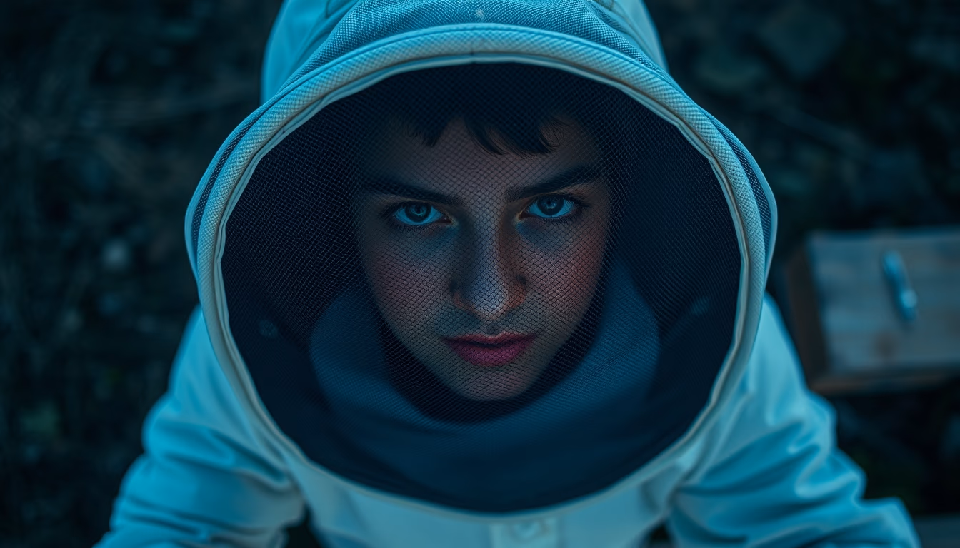 beekeeper veil empty hat in editorial style