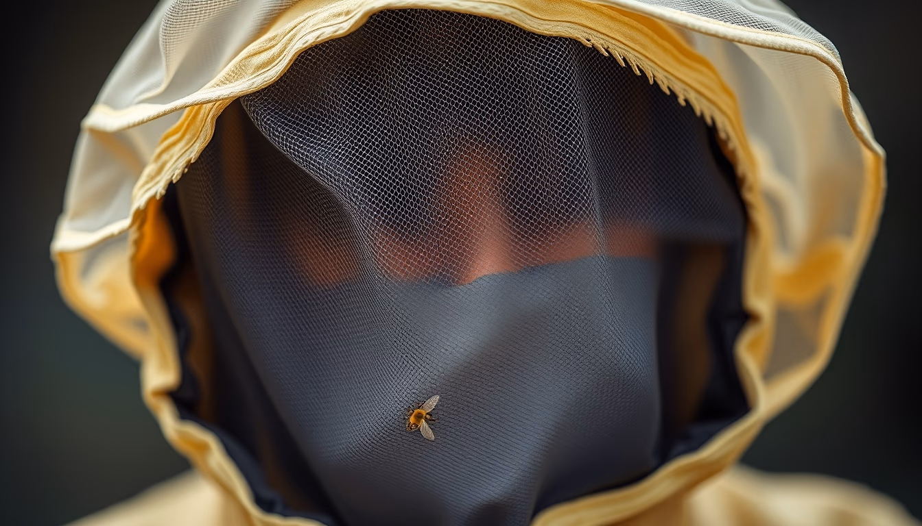 beekeeper veil empty hat in editorial style