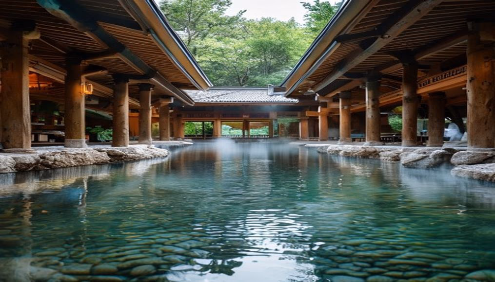 Beppu hot springs em estilo editorial