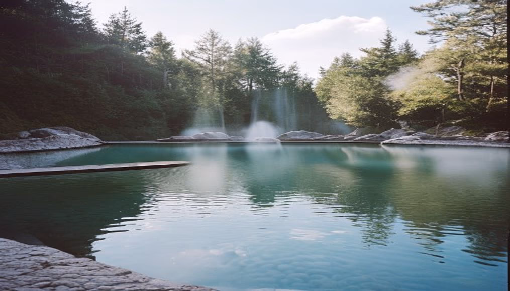 beppu hot springs in editorial style