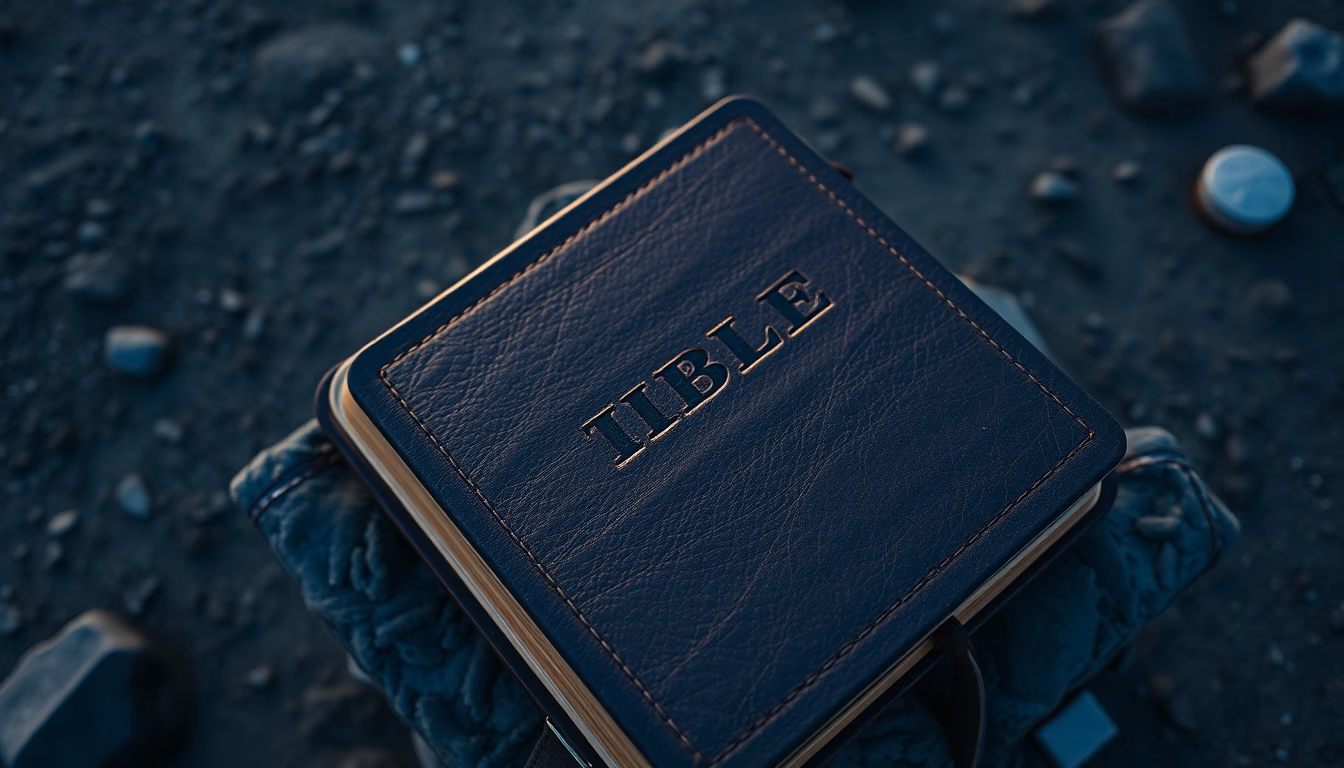 bible old leather in editorial style