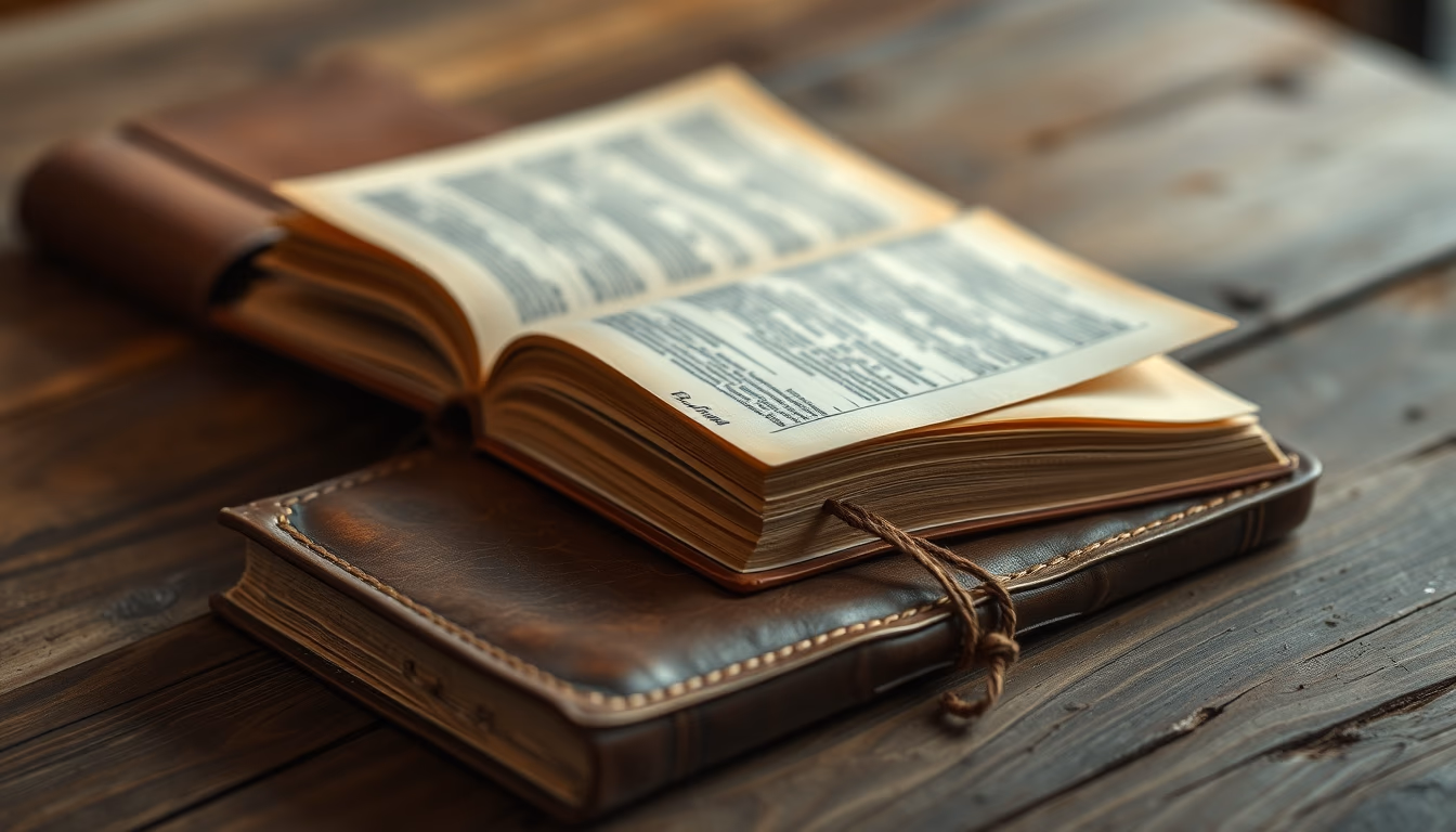 bible old leather in editorial style