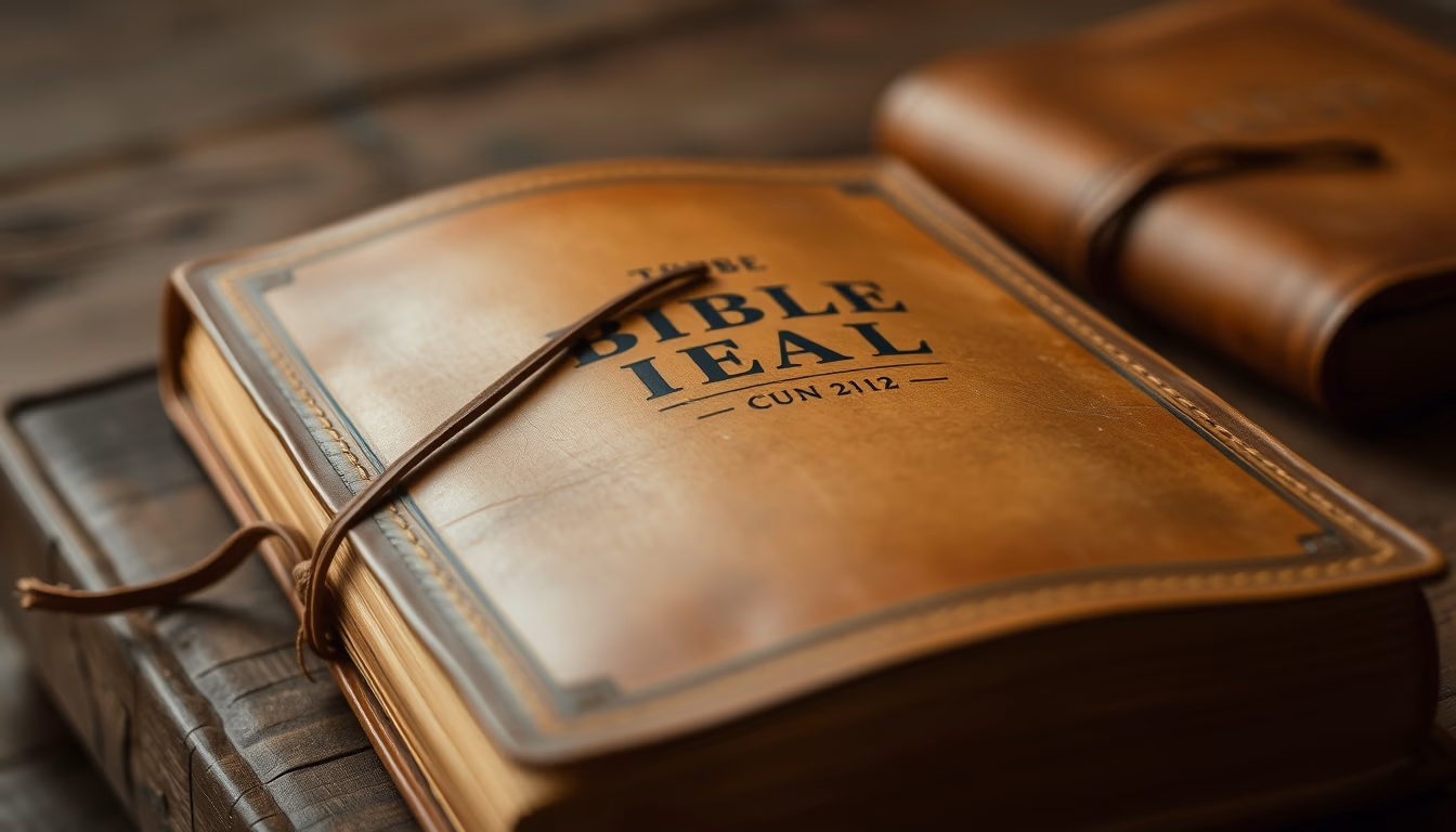 bible old leather in editorial style