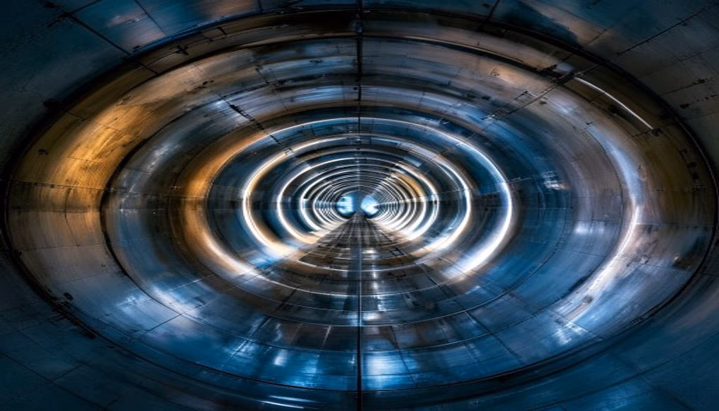 big bang tunnel cern in editorial style
