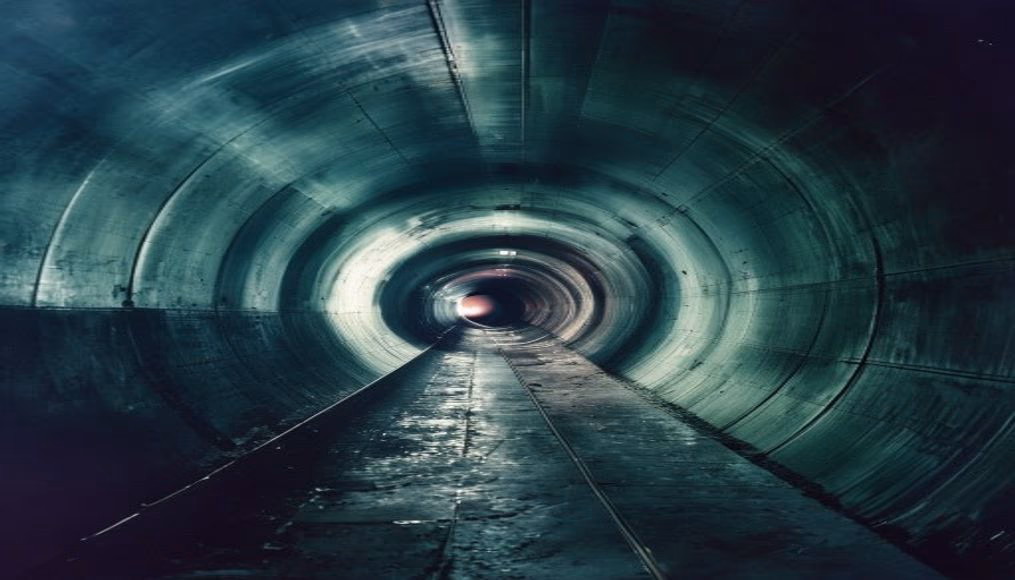 big bang tunnel cern in editorial style