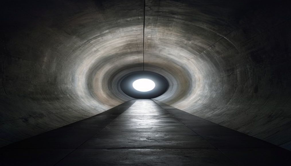 big bang tunnel cern in editorial style