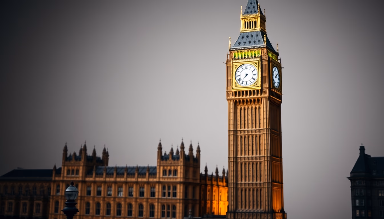 big ben london tower in editorial style