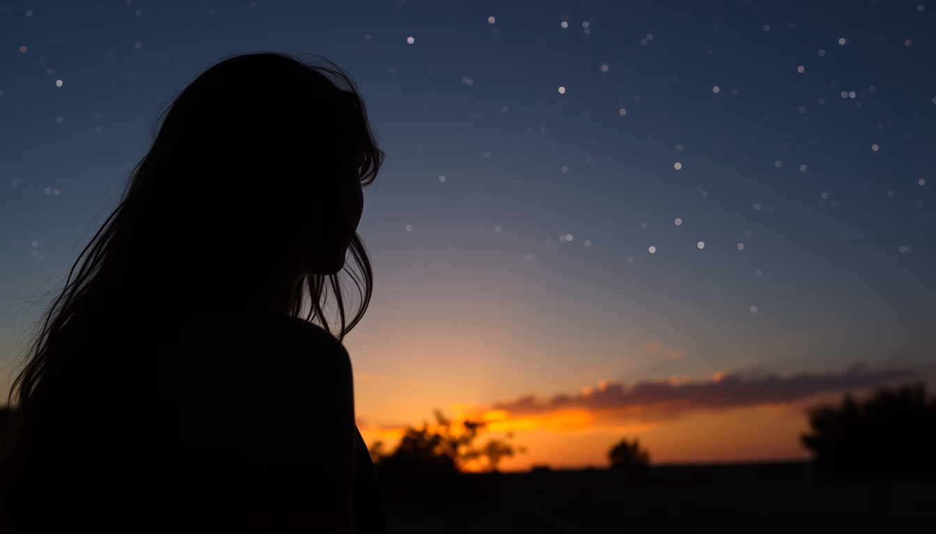 binary star sunset in editorial style