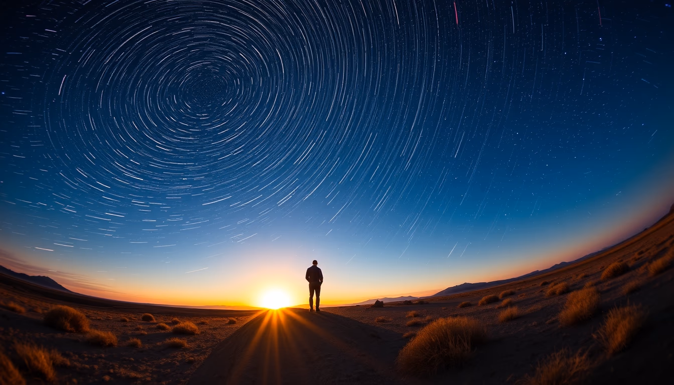 binary star sunset in editorial style