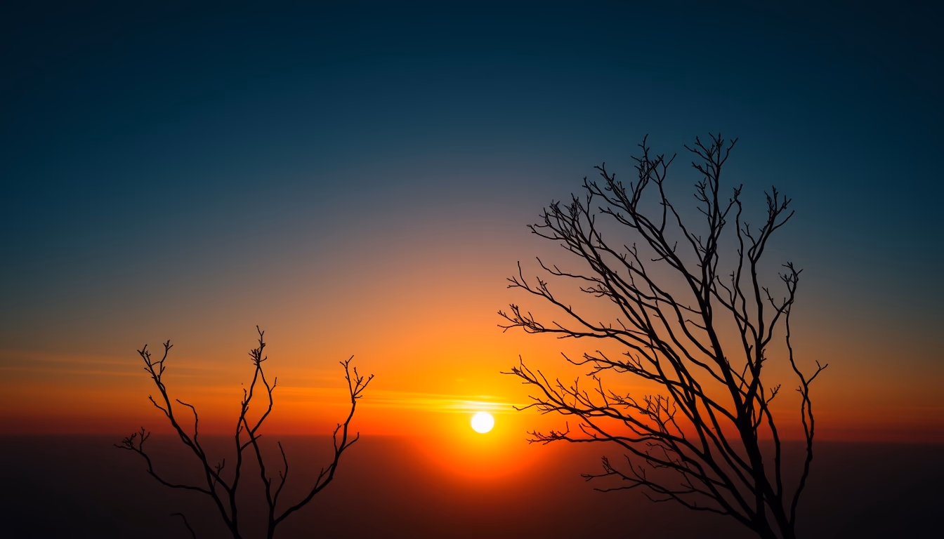 binary star sunset in editorial style