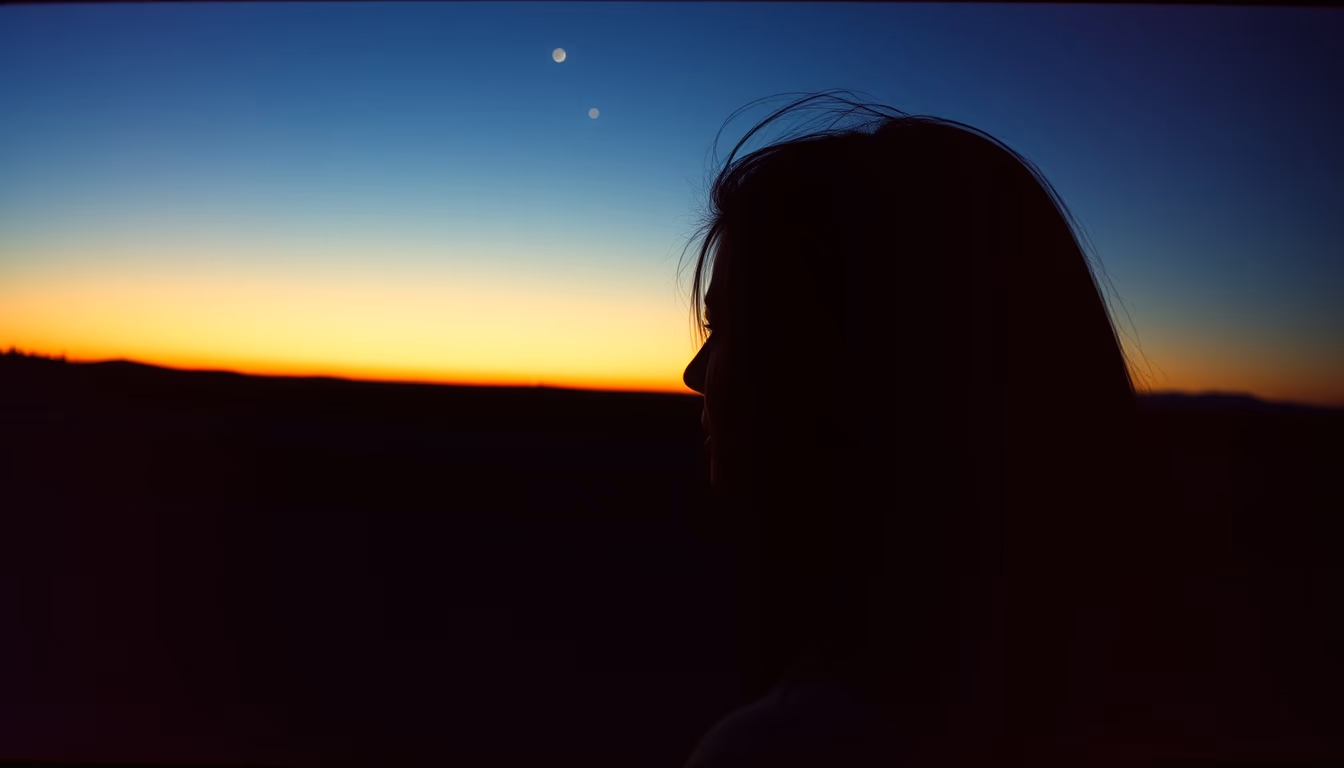 binary star sunset in editorial style