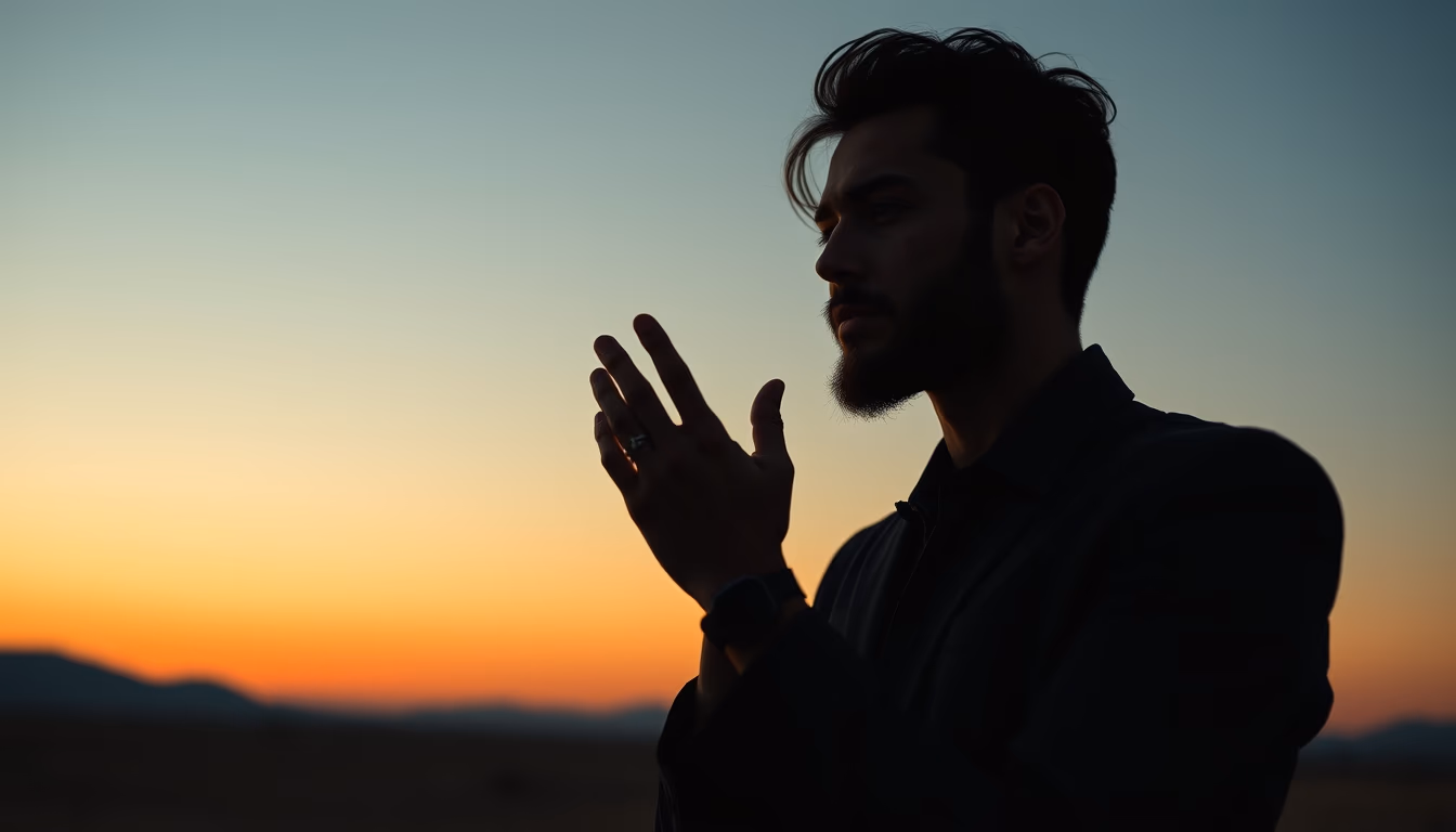 binary star sunset in editorial style