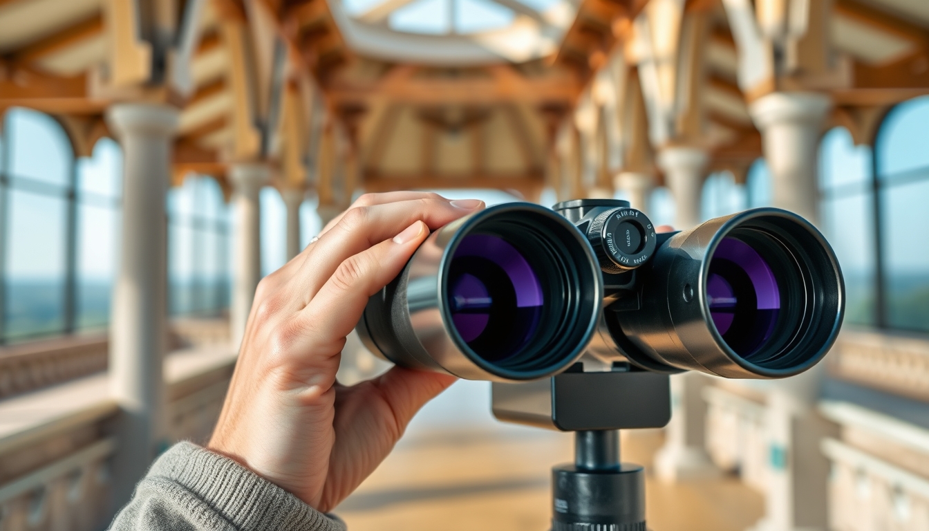 binoculars wildlife viewing in editorial style