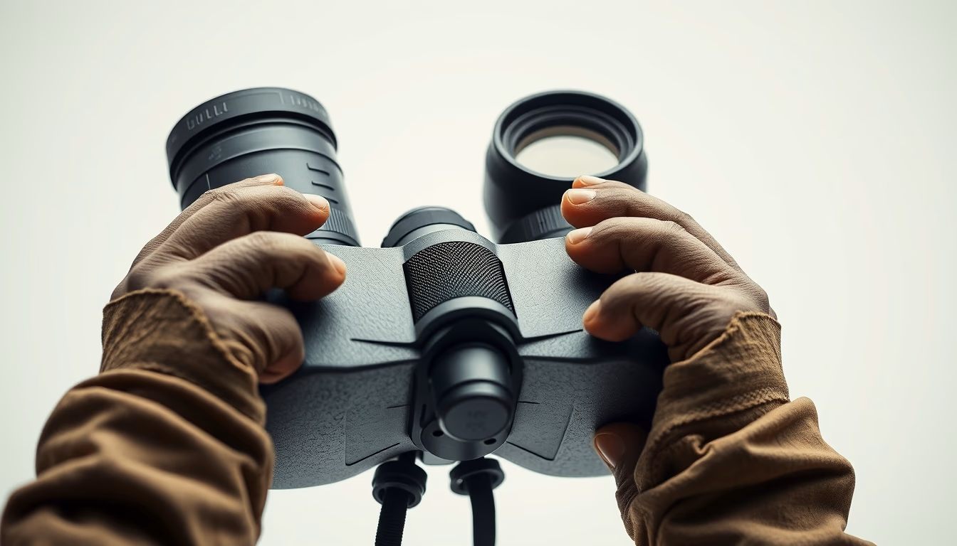 binoculars wildlife viewing in editorial style