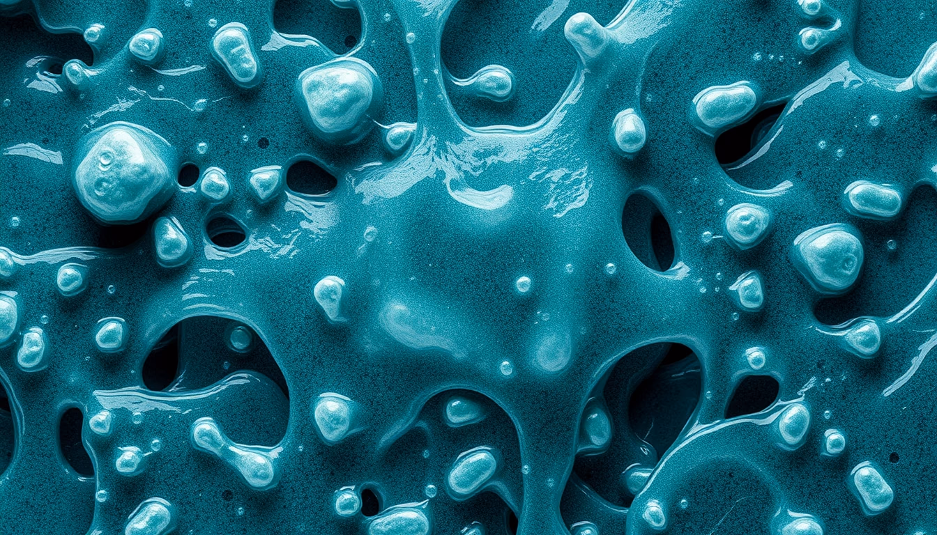 biofilm bacterial slime in editorial style